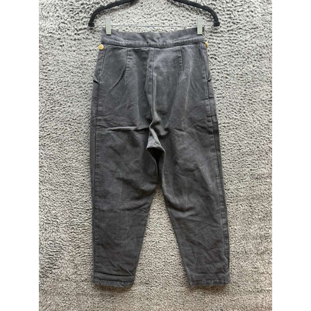 Ilana Kohn Huxie High Rise Canvas Tapered Pants Charcoal Grey Womens Size 2 — image 2 of 8